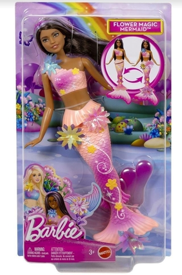 Picture of Lalka Barbie Mattel Flower Magic Mermaid Syrenka z brzowymi wosami (JDM73)