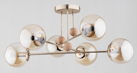 Picture of Lampa sufitowa Alfac Alfa Opty 63133.54 plafon lampa sufitowa 6x40W E14 bursztynowy/zoty