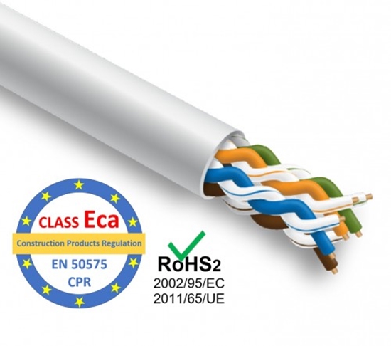 Picture of LAN datortīkla kabelis, Cat5E UTP, iekšdarbu montāžai, cena par metru, iepakojumā 305 m, CPR Eca