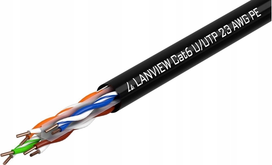 Изображение Lanview Lanview LVN122151 kabel sieciowy Czarny 305 m Cat6 U/UTP (UTP)