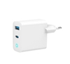 Picture of Lādētājs 2-port 65W GaN USB fast charger, LED, white