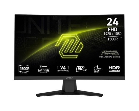 Picture of LCD Monitor|MSI|MAG 244C|23.6"|Gaming/Curved/Frameless|Matte|Panel VA|1920x1080|16:9|180Hz|1 ms|MAG244C