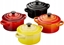 Изображение Le Creuset Stoneware Set of 4 petite Casseroles 10x5cm red