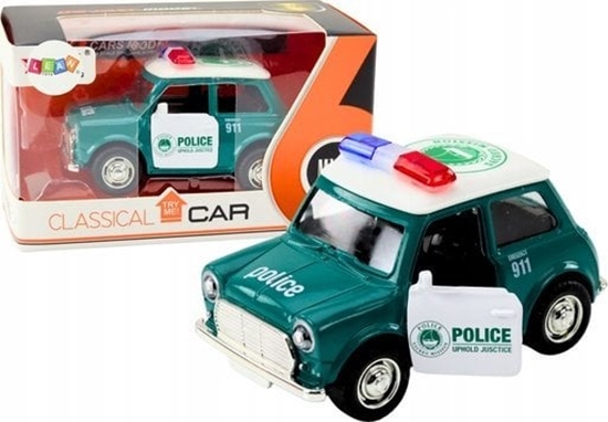 Изображение LeanToys Autko Policyjne Klasyczne 1:38 Napd wiata Dwiki Zielony