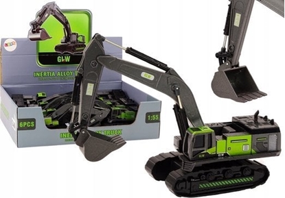 Изображение LeanToys Koparka Gsienicowa Metalowa yka 1:55 Czarno-Zielona