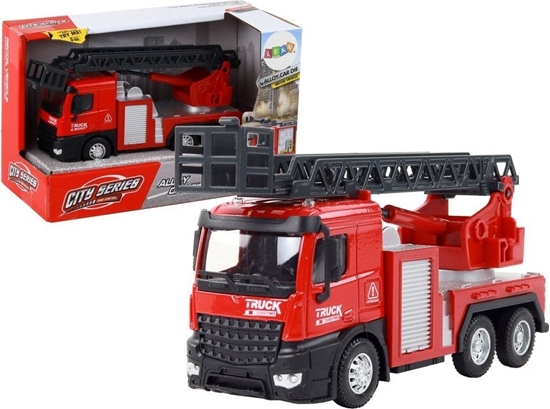 Picture of LeanToys Wóz Straacki Czerwony Z Wysuwana Drabin Wysignik