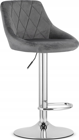 Изображение Leobert Hoker KAST - aksamit szary / baza chrom x 2