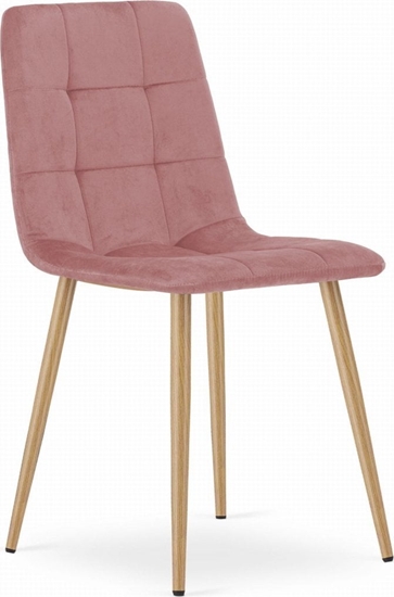 Изображение Leobert Krzeso KARA - róowy aksamit / nogi kolor drewna x 1