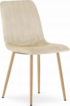 Picture of Leobert Krzeso LAVA - jasny be aksamit / nogi kolor drewna x 1