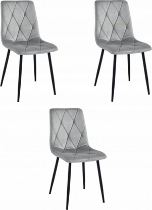 Attēls no Leobert Krzeso LIBRA - aksamit srebrno-szary / nogi czarne x 3