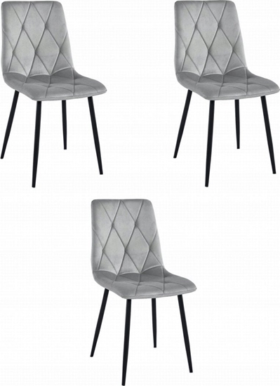 Picture of Leobert Krzeso LIBRA - aksamit srebrno-szary / nogi czarne x 3