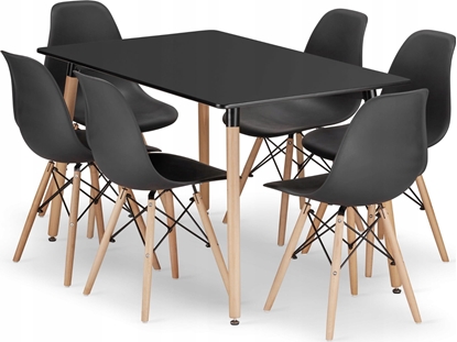 Picture of Leobert Zestaw stó prostoktny ADRIA 120x80 czarny + 6 krzese OSAKA czarne
