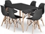 Picture of Leobert Zestaw stó prostoktny ADRIA 120x80 czarny + 6 krzese OSAKA czarne