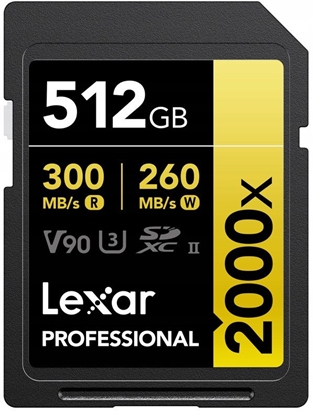 Picture of Karta Lexar Professional 2000x SDXC 512 GB Class 10 UHS-II/U3 V90 (LSD2000512G-RNNNG)
