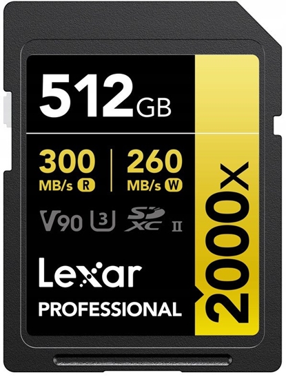 Picture of Karta Lexar Professional 2000x SDXC 512 GB Class 10 UHS-II/U3 V90 (LSD2000512G-RNNNG)