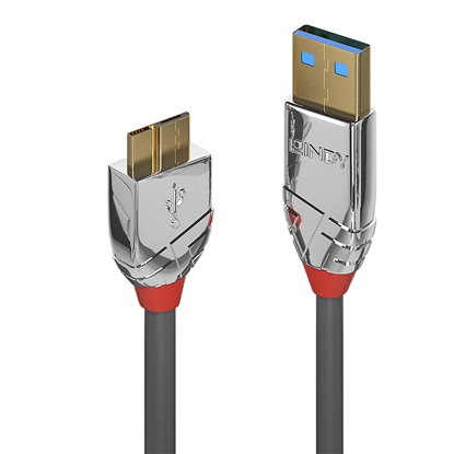 Attēls no Lindy 0,5m USB 3.0 Type A to Micro-B Cable, Cromo Line