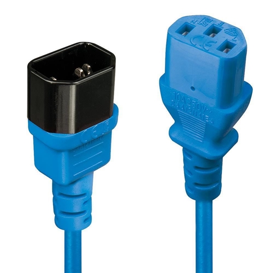 Изображение Lindy 0.5m C14 to C13 Extension Cable, blue,