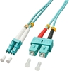 Picture of Lindy 2.0m OM3 LC - SC Duplex fibre optic cable 2 m Turquoise