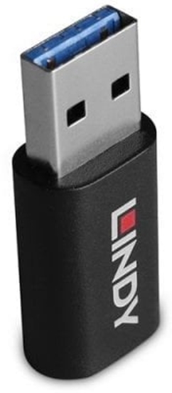 Picture of Lindy 71264 kabeļu spraudņu pāreja USB Type A USB Type C Melns