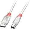 Picture of Lindy USB 2.0 cable type A/B, tranparent, 3m
