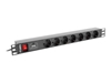 Picture of Lanberg PDU Steckdosenleiste 19" 1U 7x Schuko C14 2m schw.
