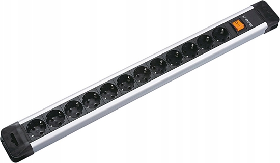 Picture of Bachmann CONNECTUS socket strip 9x earthing contact, plastic, with switch, 2,0m