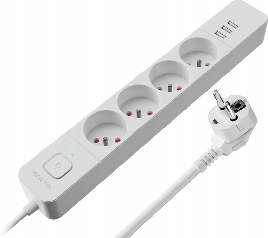 Picture of Listwa zasilajca Defender SFS 133 1,5 m, 4 gniazda, 3x USB biaa