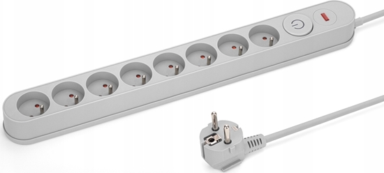 Picture of Listwa zasilajca Montis Listwa zasilajca przeciwprzepiciowa szara 8 gniazd 5m MONTIS MT139-5