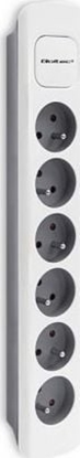 Picture of Listwa zasilajca Qoltec 6 gniazd 1.8 m biao-szara (50297)