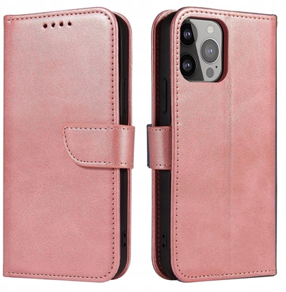 Attēls no Magnet Case etui Samsung Galaxy S23 Ultra pokrowiec z klapk portfel podstawka róowe