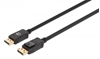 Изображение Manhattan DisplayPort 1.4 Cable, 8K@60hz, 2m, Braided Cable, Male to Male, Equivalent to DP14MM2M, With Latches, Fully Shielded, Black, Lifetime Warranty, Polybag