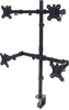 Picture of Manhattan TV & Monitor Mount, Desk, Double-Link Arms, 4 screens, Screen Sizes: 10-27", Black, Stand or Clamp Assembly, Quad Screens, VESA 75x75 to 100x100mm, Max 8kg (each), Lifetime Warranty