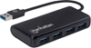 Picture of Manhattan USB-A 4-Port Hub, 4x USB-A Ports, 5 Gbps (USB 3.2 Gen1 aka USB 3.0), Bus Power, Equivalent to ST4300PBU3 & ST4300MINU3B, SuperSpeed USB, Black, Three Year Warranty, Box
