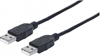 Изображение Manhattan USB-A to USB-A Cable, 1m, Male to Male, 480 Mbps (USB 2.0), Equivalent to Startech USB2AA1M, Hi-Speed USB, Black, Lifetime Warranty, Polybag