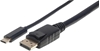 Изображение Manhattan USB-C to DisplayPort Cable, 4K@60Hz, 1m, Male to Male, Black, Equivalent to Startech CDP2DP1MBD, Three Year Warranty, Polybag