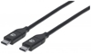 Picture of Manhattan USB-C to USB-C Cable, 2m, Male to Male, 480 Mbps (USB 2.0), 5A (super fast charging), Equivalent to Startech USB2C5C2M, Hi-Speed USB, Black, Lifetime Warranty, Polybag