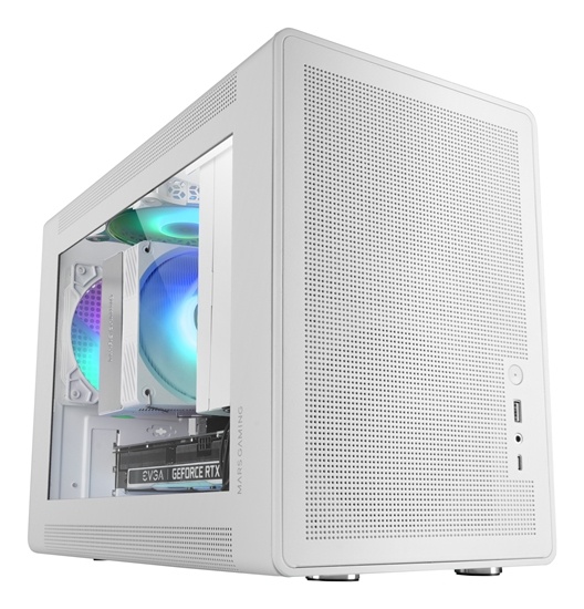 Изображение Mars Gaming MCXPSW mATX Ultra-Compact Gaming PC Case with MESH & Glass Panel