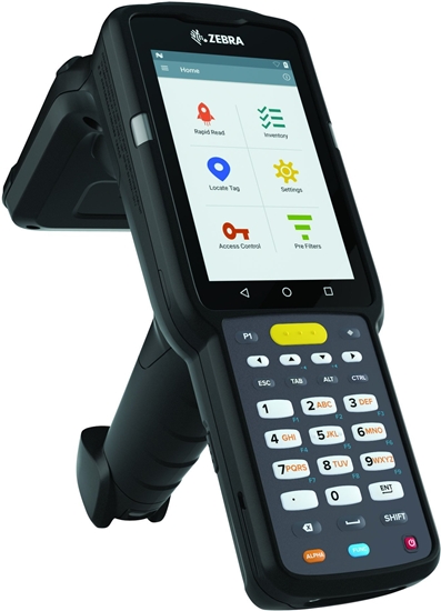 Picture of MC3330XR UHF RFID GUN, CIRCULAR ANTENNA, 802.11 A/B/G/N/AC, SE4770 2D IMAGER, 38 KEY, EXT., GMS, 4GB RAM / 32GB ROM, ETSI BANDS