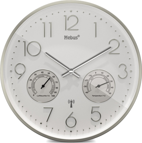 Изображение Mebus 12989 radio wall clock with Thermo-Hygrometer