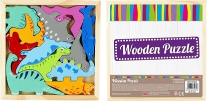 Picture of Mega Creative Ukadanka drewniana dinozaury 12 elementów