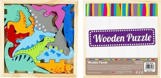 Picture of Mega Creative Ukadanka drewniana dinozaury 12 elementów