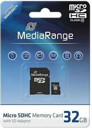 Attēls no MEMORY MICRO SDHC 32GB C10/W/ADAPTER MR959 MEDIARANGE