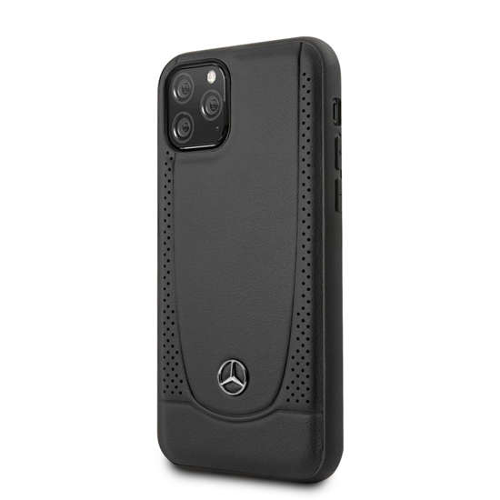 Picture of Mercedes-Benz Apple iPhone 11 Pro Leather Hardcase Perforation Black