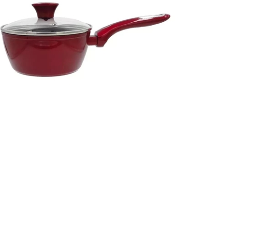 Picture of Merces saucepan Cosmo with glass lid O18cm induction red 4744561010769