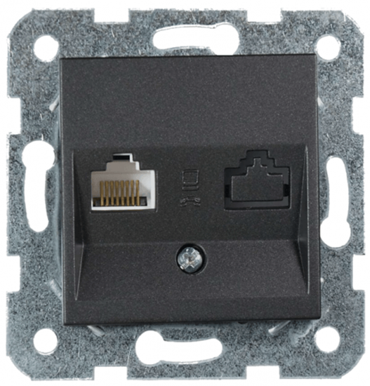 Picture of Meridian/Karre RJ45 datora rozete bez mehānisma melna NOVELLA Viko by Panasonic