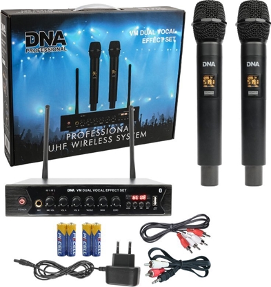 Изображение Mikrofon DNA DNA VM DUAL VOCAL EFFECT SET mikrofon bezprzewodowy 2x nadajnik dorczny system nagonienia 518-542 MHz USB Bluetooth