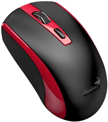 Изображение Mysz bezprzewodowa, Genius ECO-8150, czarno-czerwona, optyczna, 1200DPI