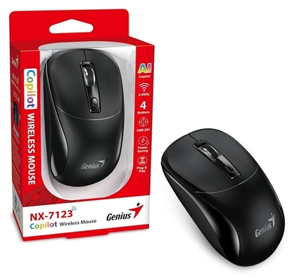 Изображение Mysz bezprzewodowa, Genius NX-7123, czarna, optyczna, 1200DPI