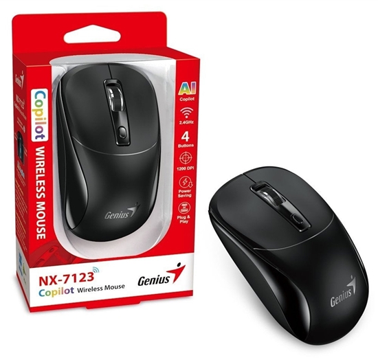 Изображение Mysz bezprzewodowa, Genius NX-7123, czarna, optyczna, 1200DPI