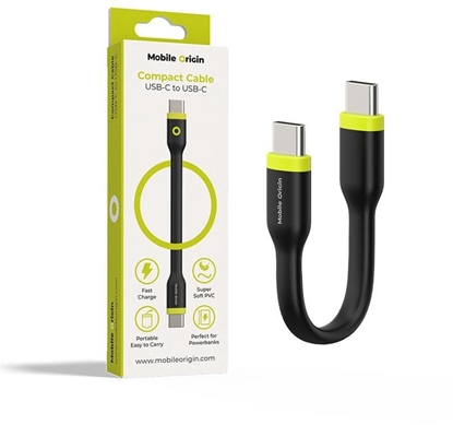 Attēls no Kabel USB Mobile Origin USB-C - USB-C 0.1 m Czarny (COMC-USBC-BLK)